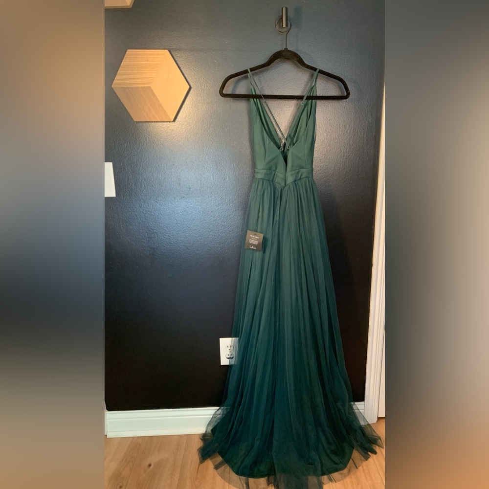 NWT Lulus Green Tulle Maxi Dress - Picture 5 of 6
